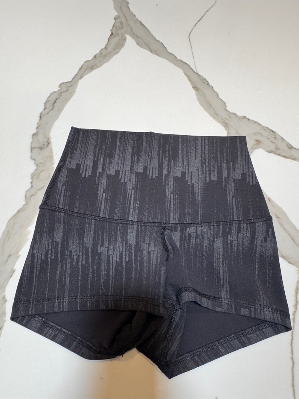 LIKE NEW LULULEMON 🍋🍋High-Waist Black Patterned Women’s Bike Shorts size 2